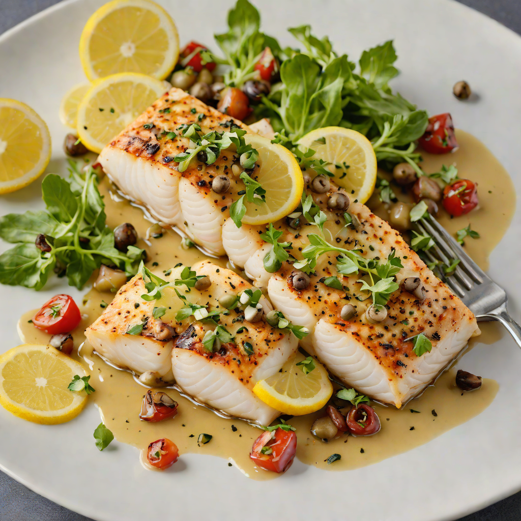 Pan-Seared Mediterranean Cod with Lemon-Caper Vinaigrette