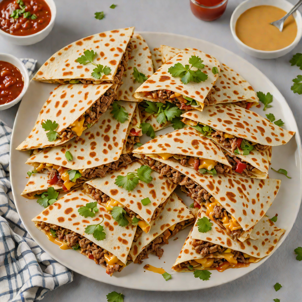 Skillet Beef and Cheese Quesadillas with Hidden Veggie Sauce