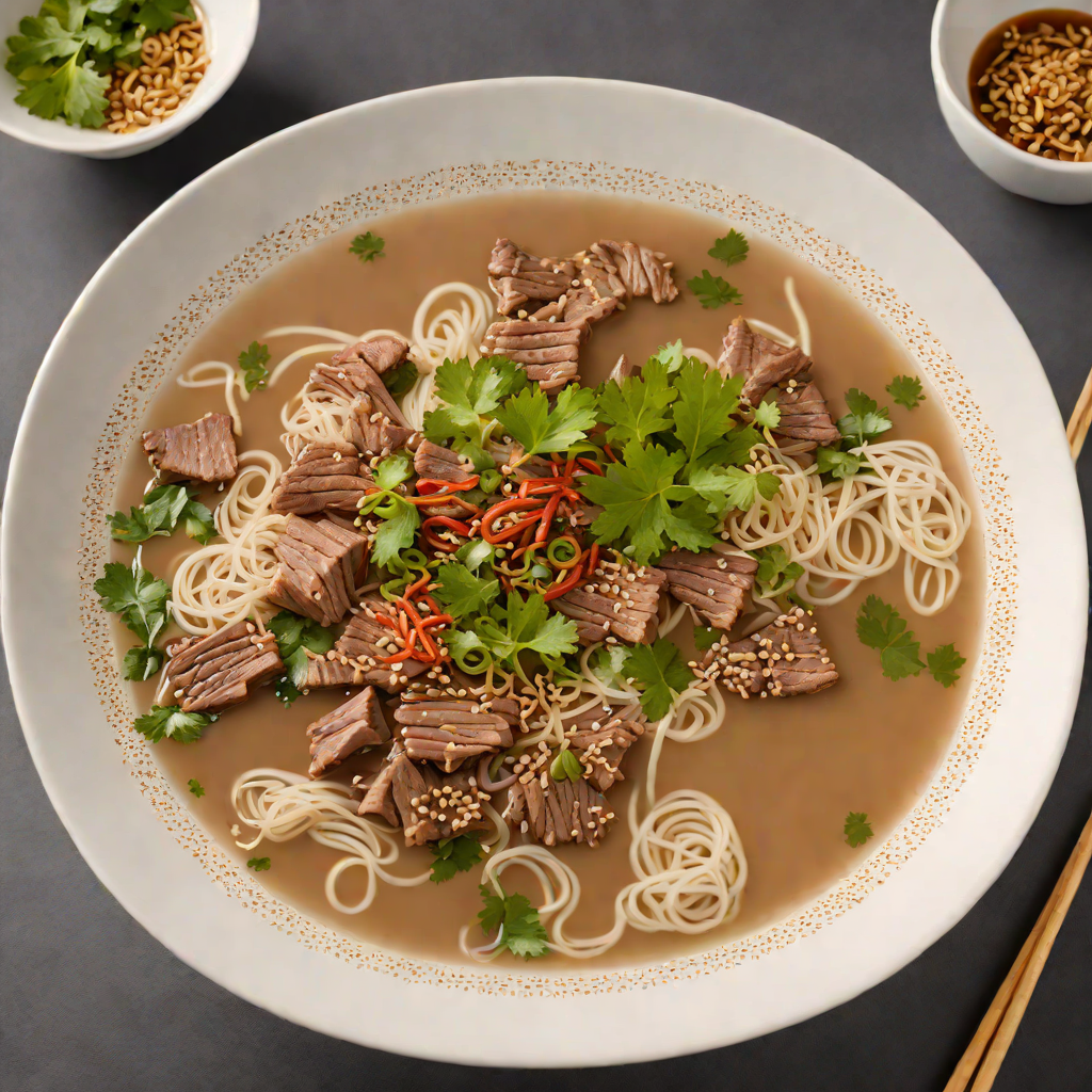 Pho-Inspired Beef Rice Noodle Soup with Star Anise and Ginger Broth