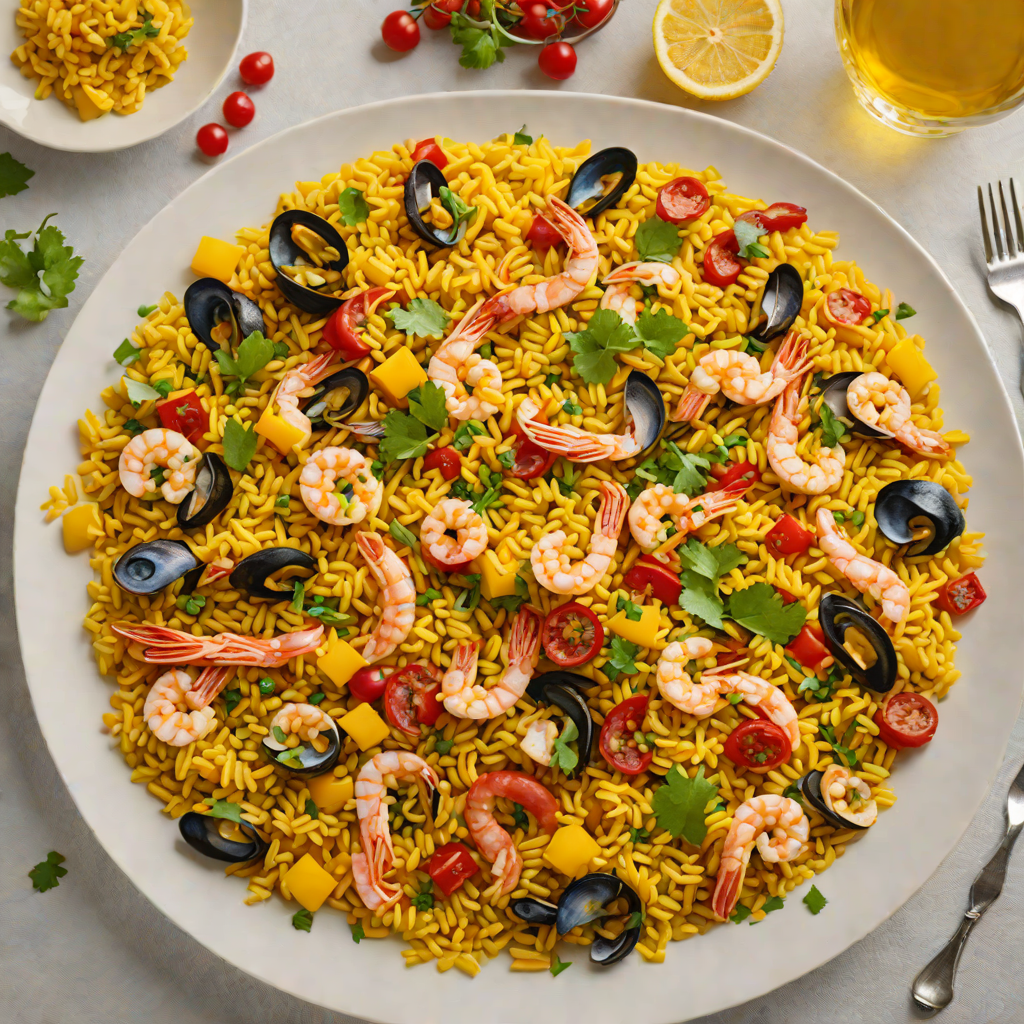 Buffet-Style Seafood Paella with Saffron and Chorizo
