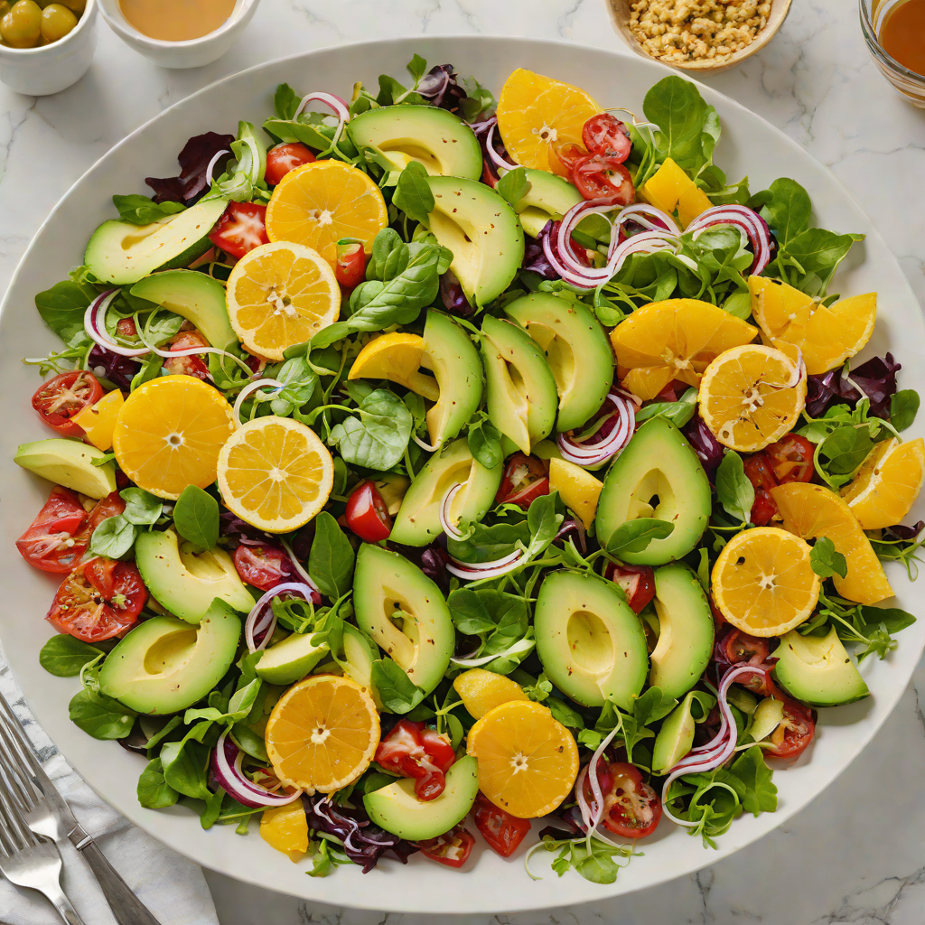 Half-Cut Citrus and Avocado Salad with Honey Vinaigrette