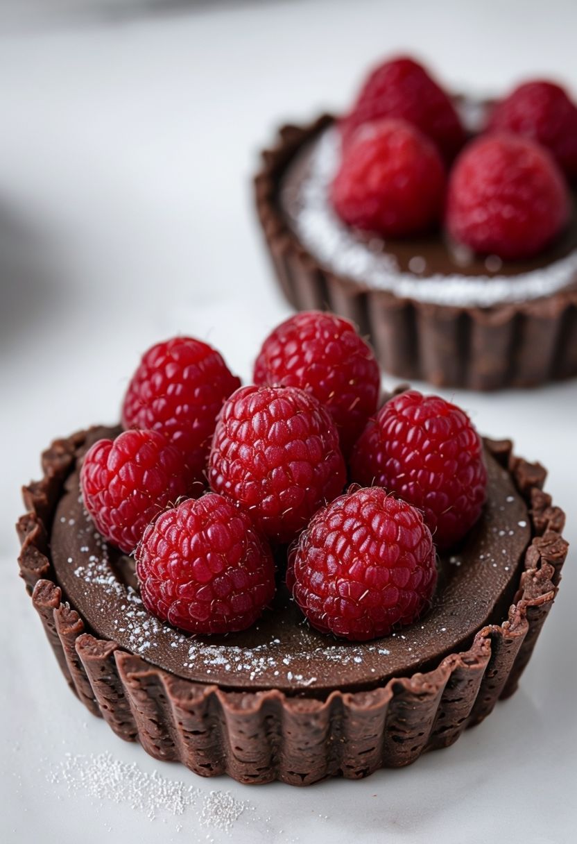 Mini Dark Chocolate Raspberry Tartlets