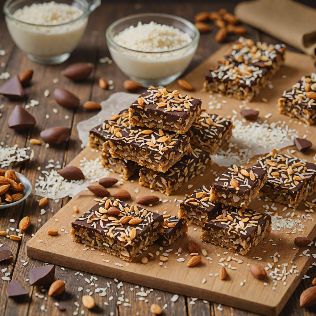 Baked Chocolate-Almond Oat Bars with Sea Salt