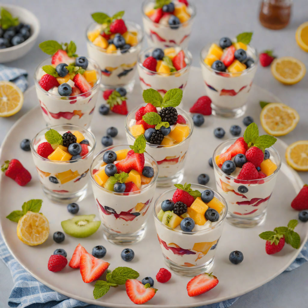 No-Bake Rainbow Fruit Yogurt Parfait Cups