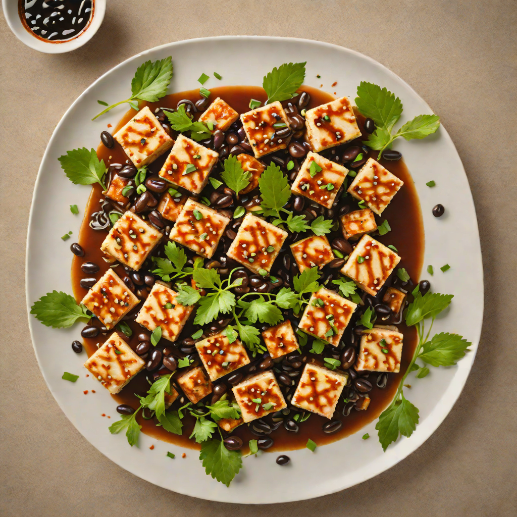 Stir-Fried Tofu with Black Bean Sauce and Vietnamese Herbs