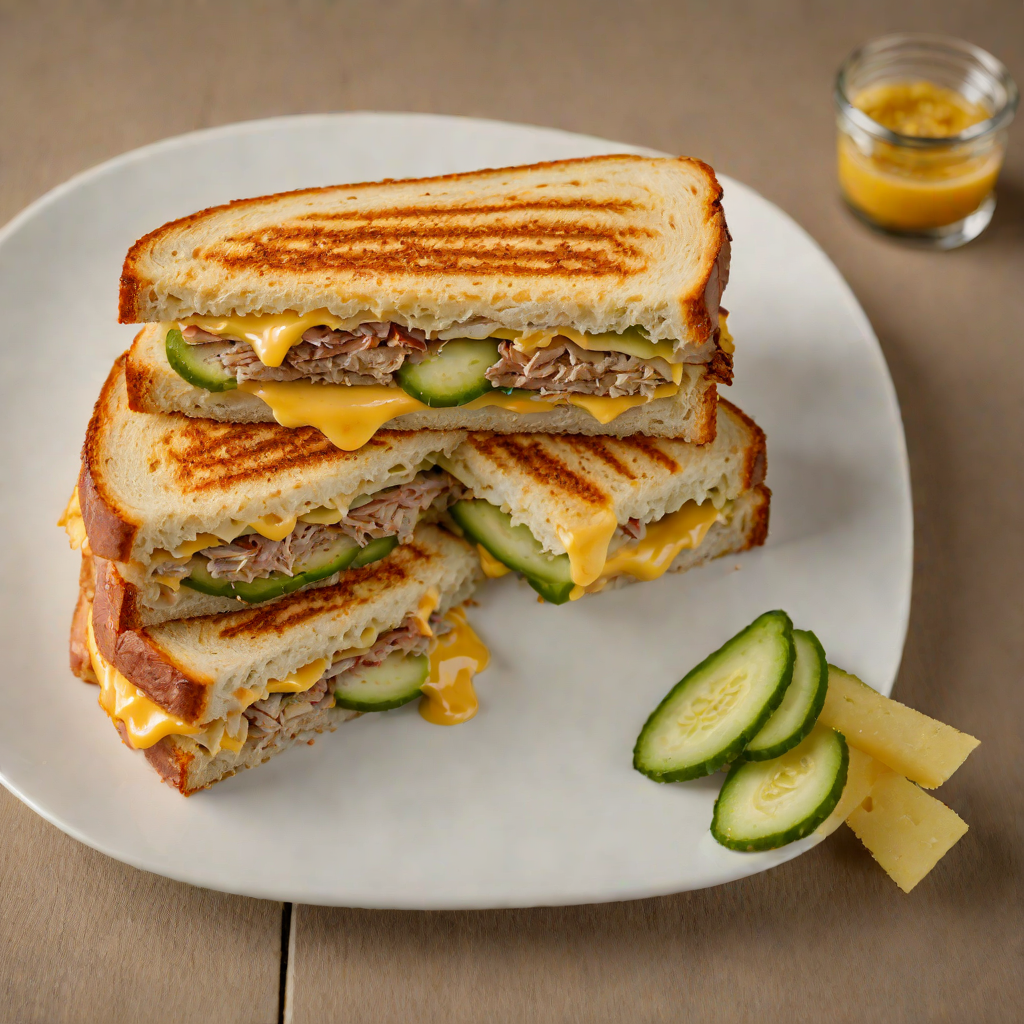 Grilled Rockwell-Style Sandwich with Pickle and Cheddar