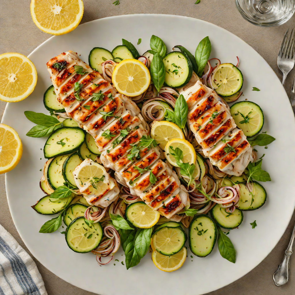 Lemon-Thyme Grilled Chicken with Zucchini Ribbons