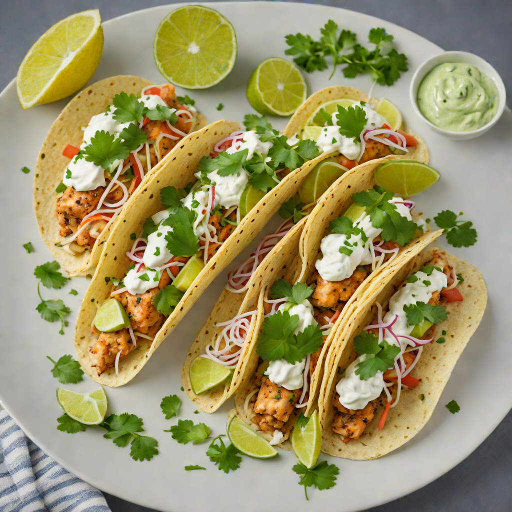 Pan-Seared Fish Tacos with Cilantro-Lime Crema