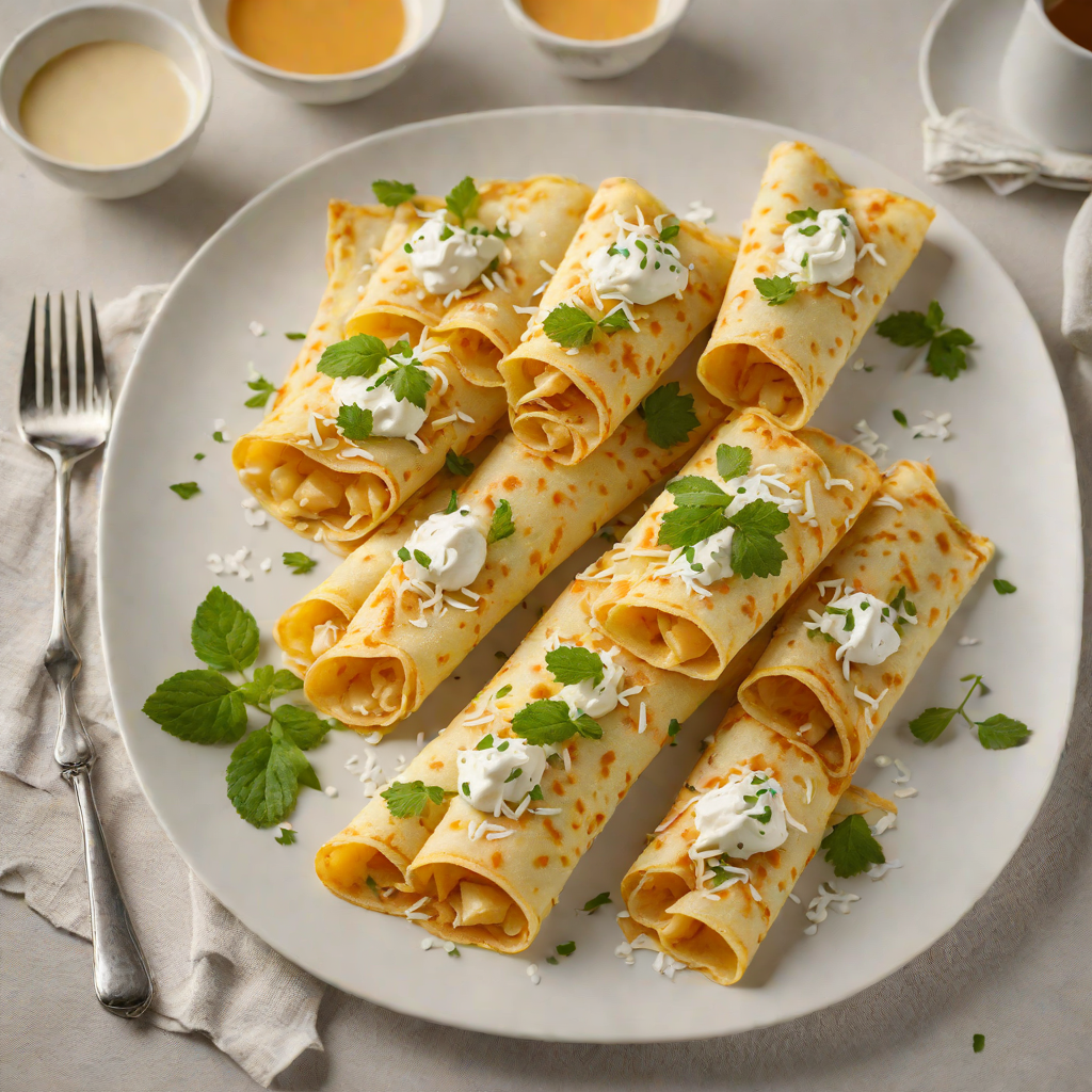 Cheese-Stuffed Tapioca Crepes with Coconut Milk
