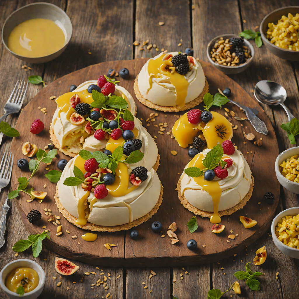 Pavlova with Queensland Finger Lime and Passionfruit Cream