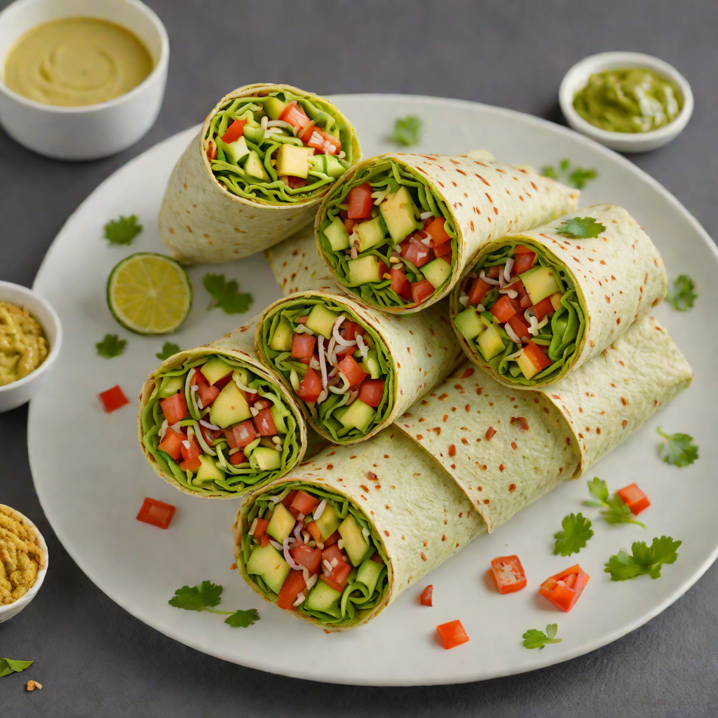 Exchange Street Veggie Wrap with Spicy Avocado Sauce