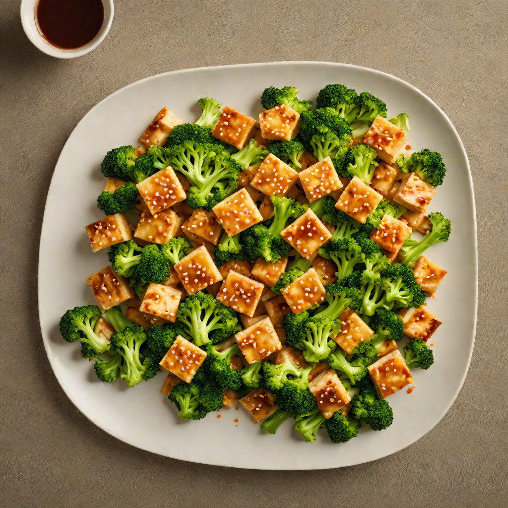 Vegetarian Stir-Fried Tofu with Broccoli and Ginger