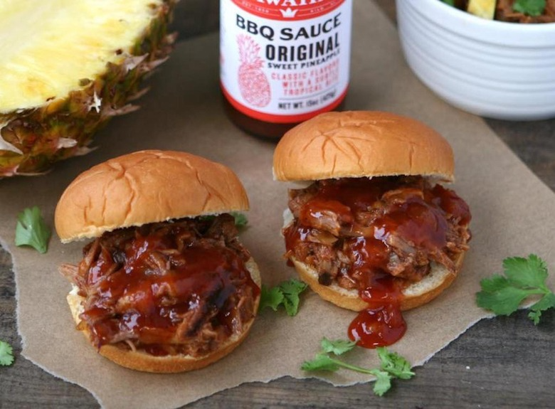 Spiced Pineapple and Southern BBQ Pulled Pork Sliders