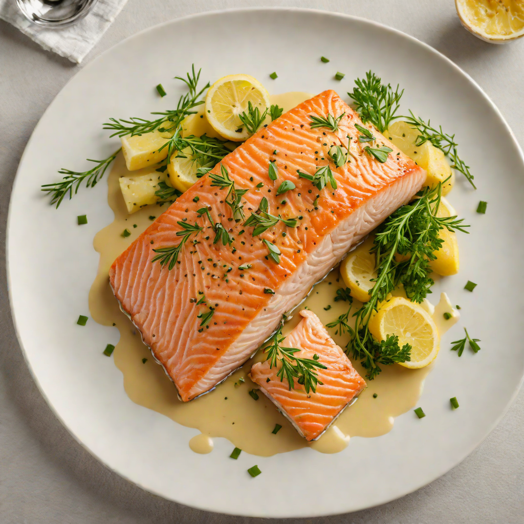 Pan-Seared Salmon with Herb Lemon Butter Sauce