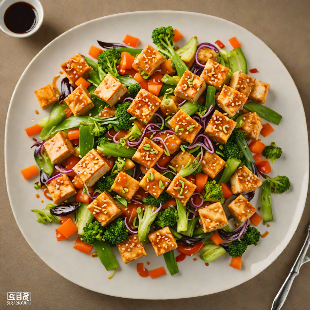 Stir-Fried Tofu and Vegetables with Garlic-Soy Sauce