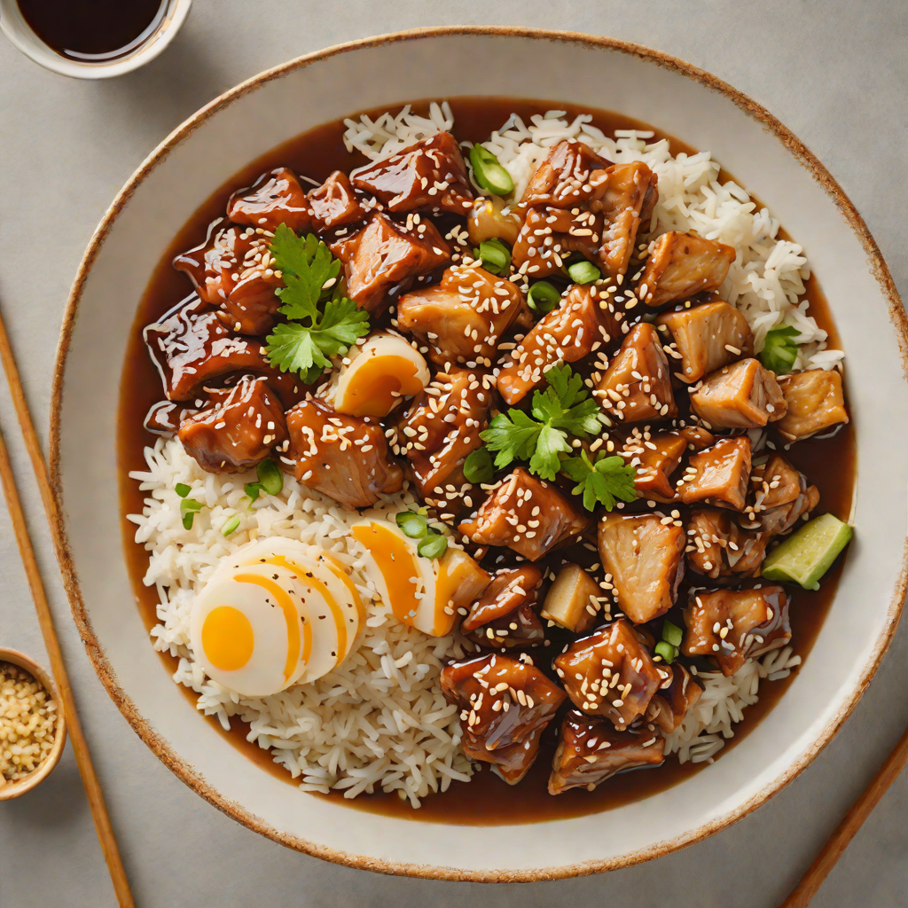 Miso-Glazed Snow Monkey Donburi with Steamed Rice
