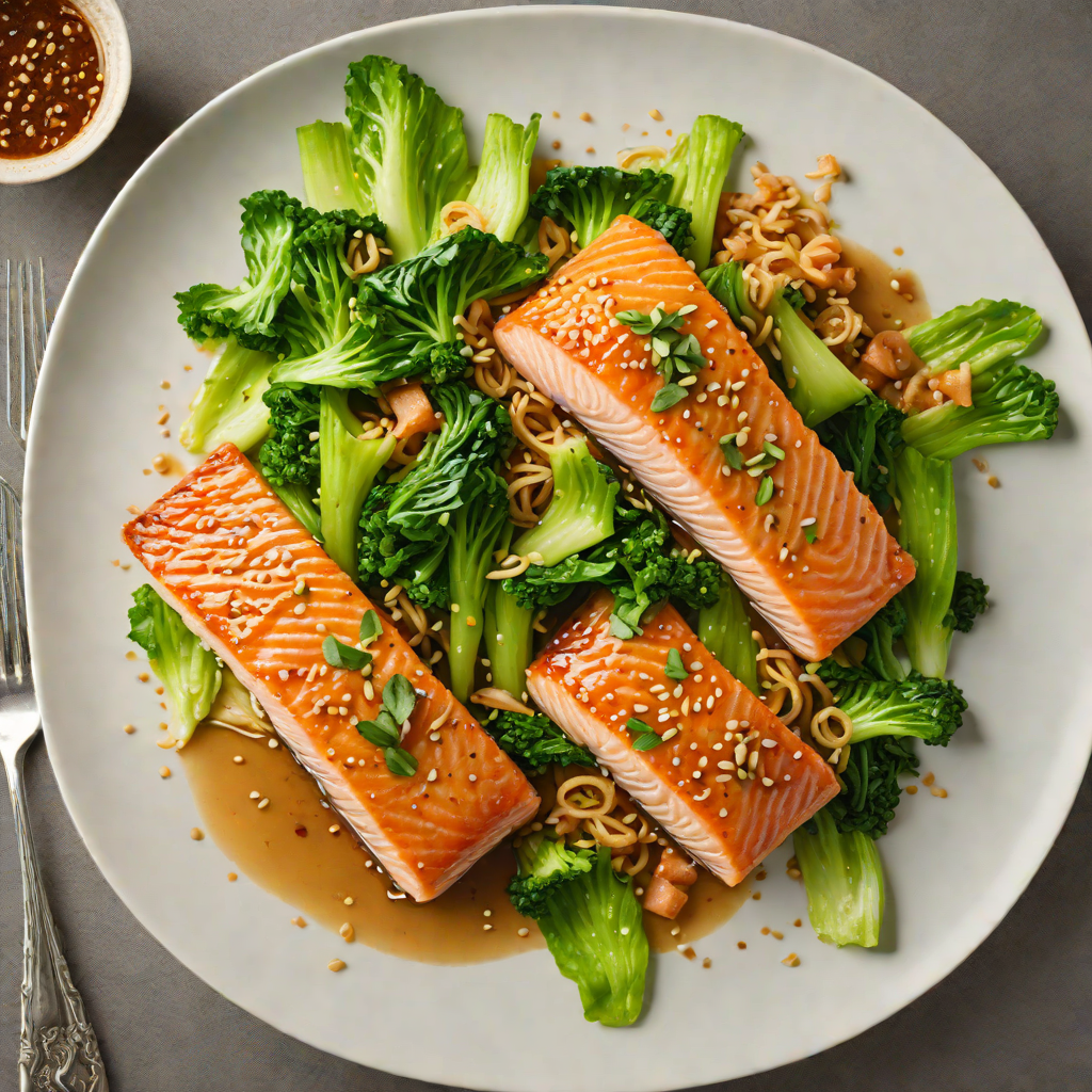 Sautéed Ginger-Sesame Salmon with Bok Choy