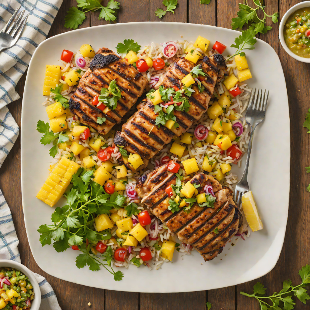 Sheet Pan Tropical Jerk Chicken with Pineapple Salsa