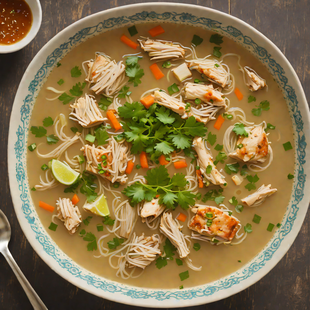 Slow-Simmered Vietnamese Chicken Rice Soup with Ginger and Scallions