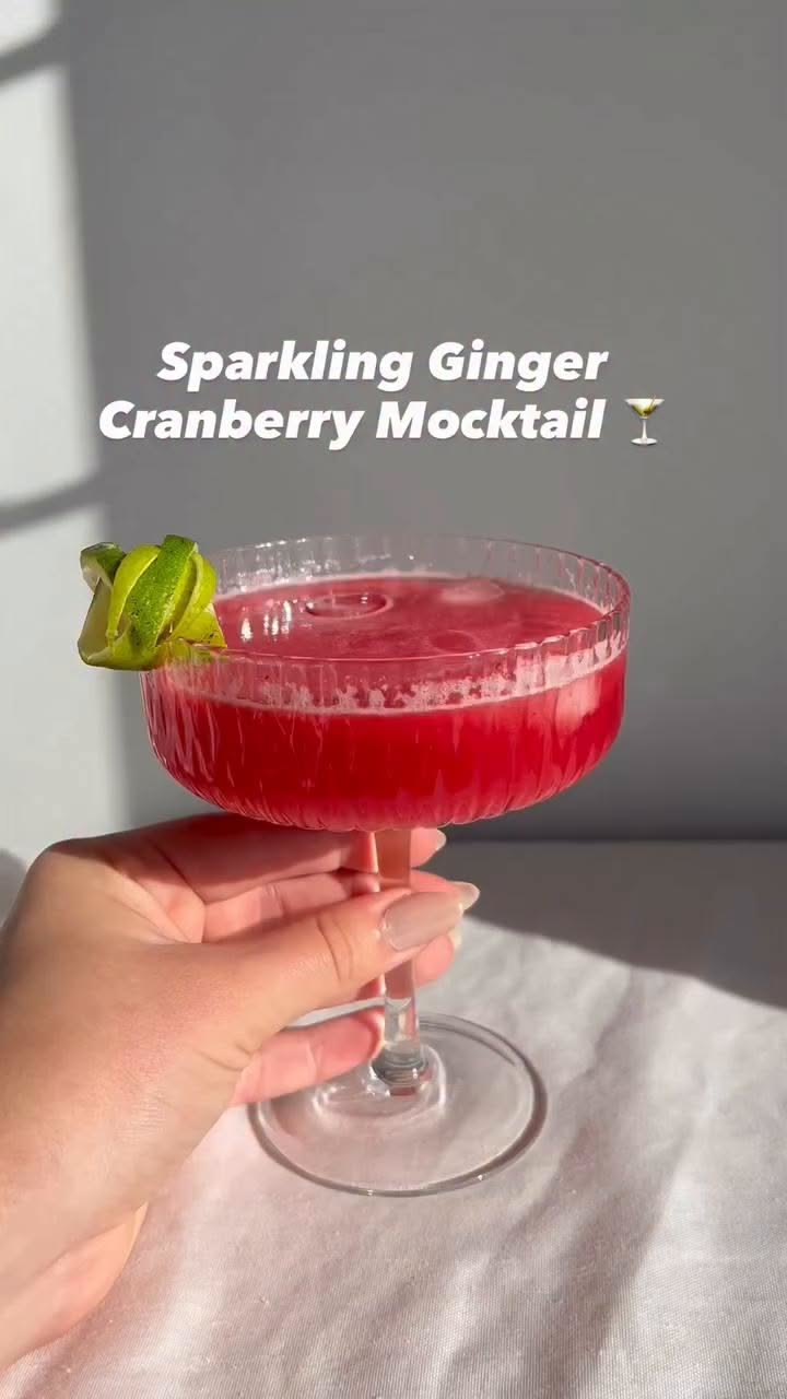 Cranberry-Ginger Sparkler with Lime Essence