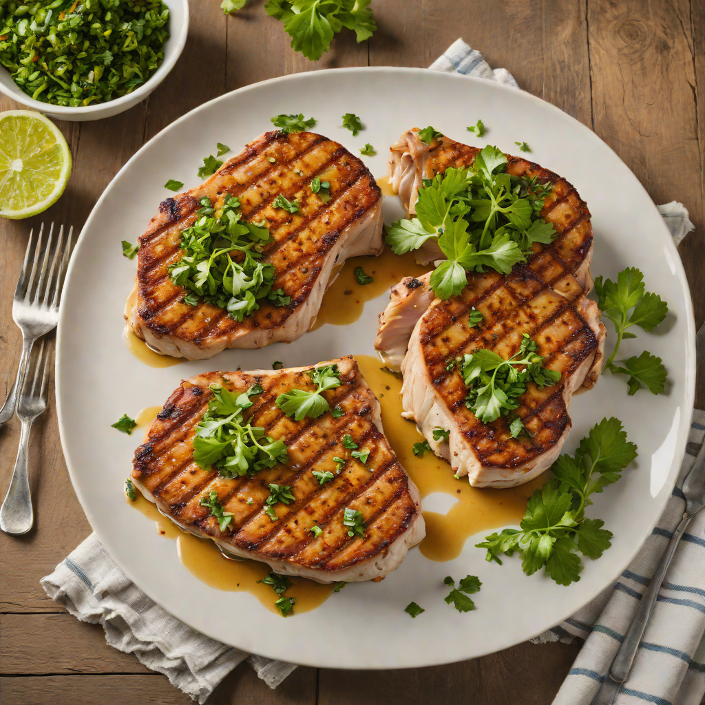 Pan-Seared Brazilian-Style Pork Chops with Chimichurri