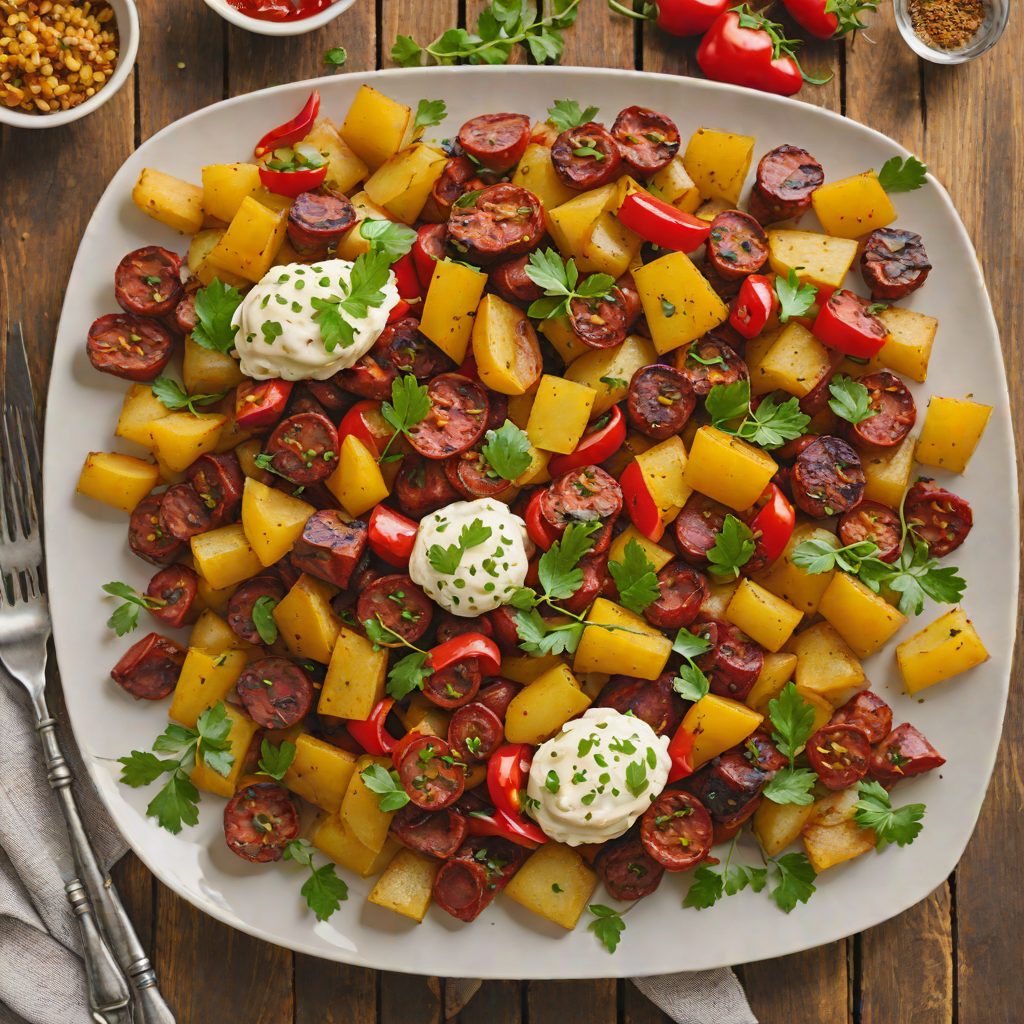 Sheet Pan Roasted Spanish Chorizo with Potatoes and Peppers