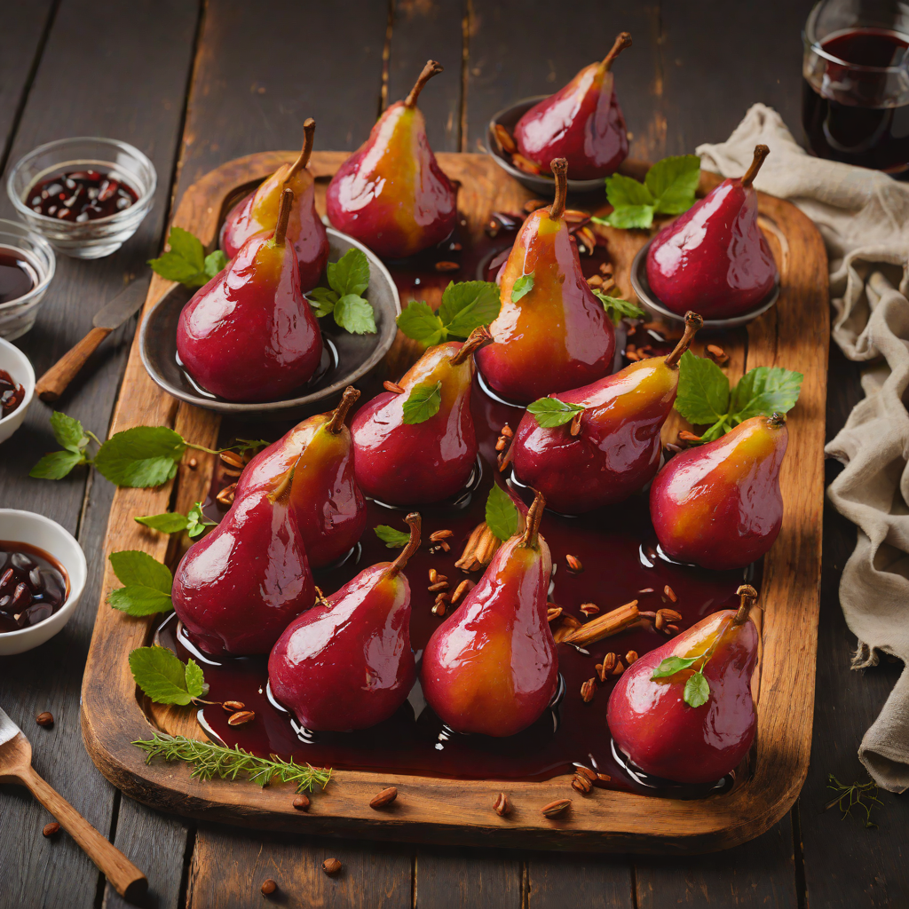 Stovetop Poached Pears in Spiced Red Wine