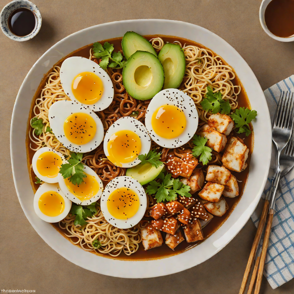 Grilled Ramen Bowls with Spicy Sesame Broth and Soft-Boiled Eggs