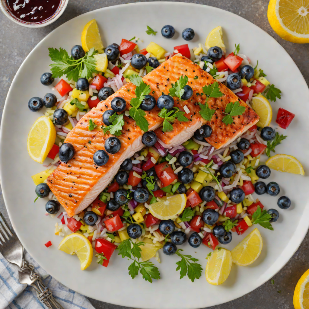 Grilled Lemon-Dill Salmon with berry Salsa
