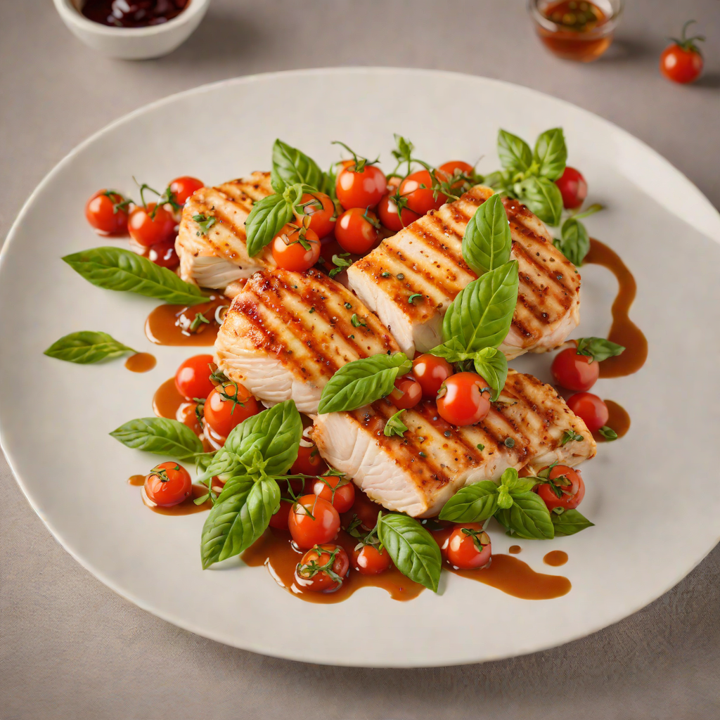 Pan-Seared Chicken Breast with Cherry Tomato and Basil Reduction