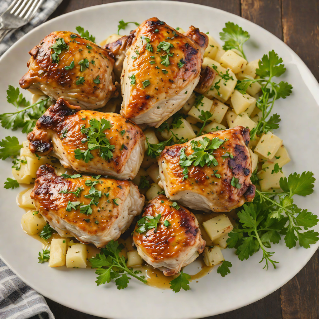 Pan-Roasted Chicken Thighs with Garlic-Parsley Butter