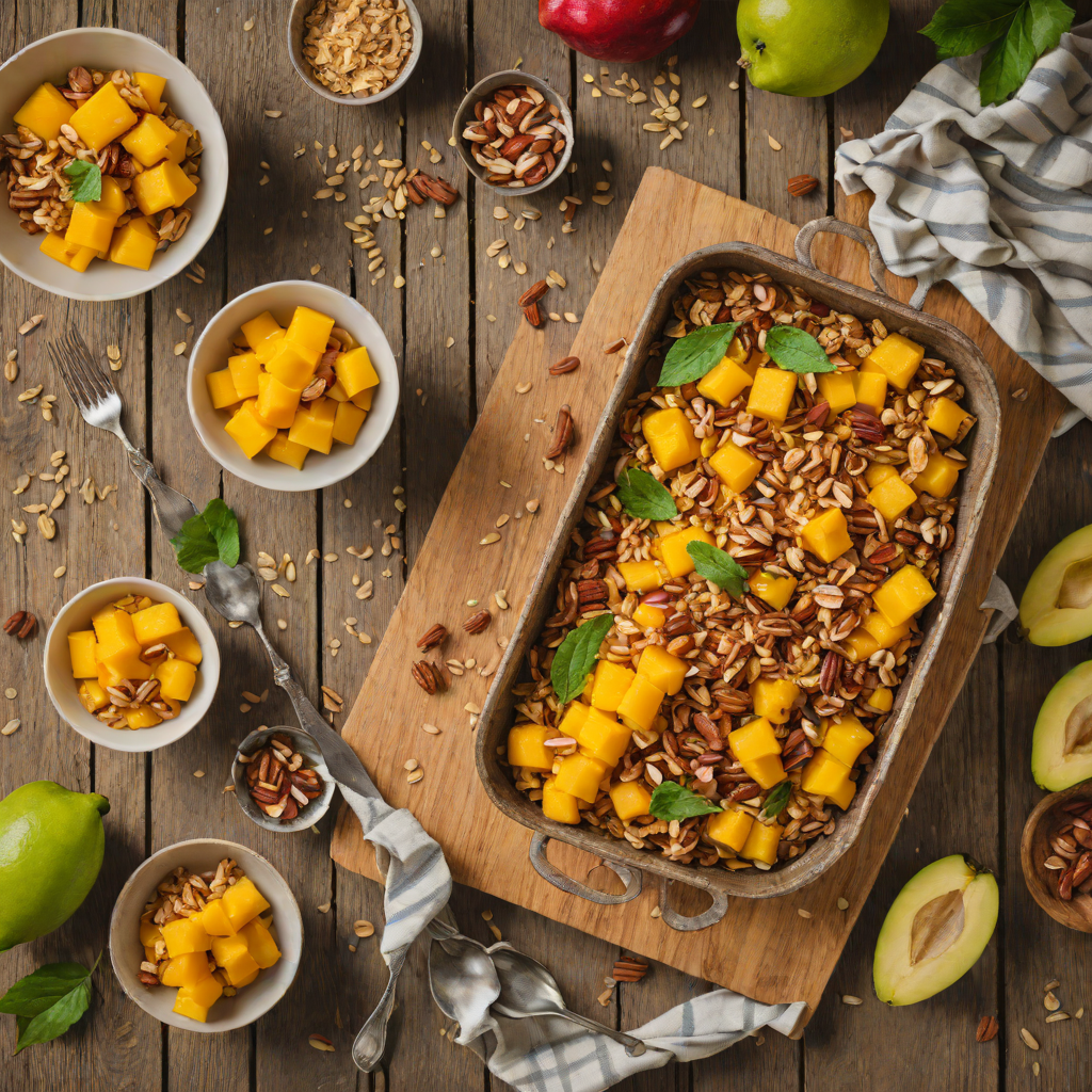 Baked Cinnamon Mango Crisp with Oat Topping