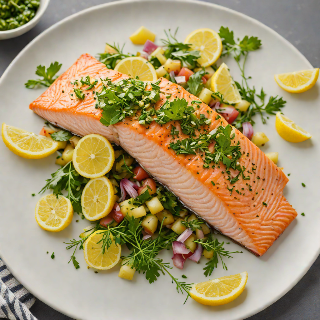Oven-Baked Salmon with Lemon-Dill Salsa Verde