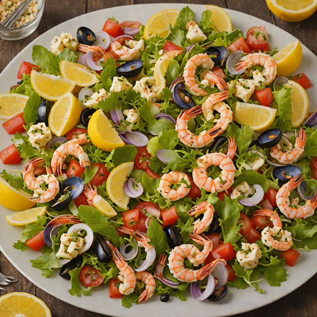 Mediterranean-Style Mixed Seafood Salad with Lemon Vinaigrette