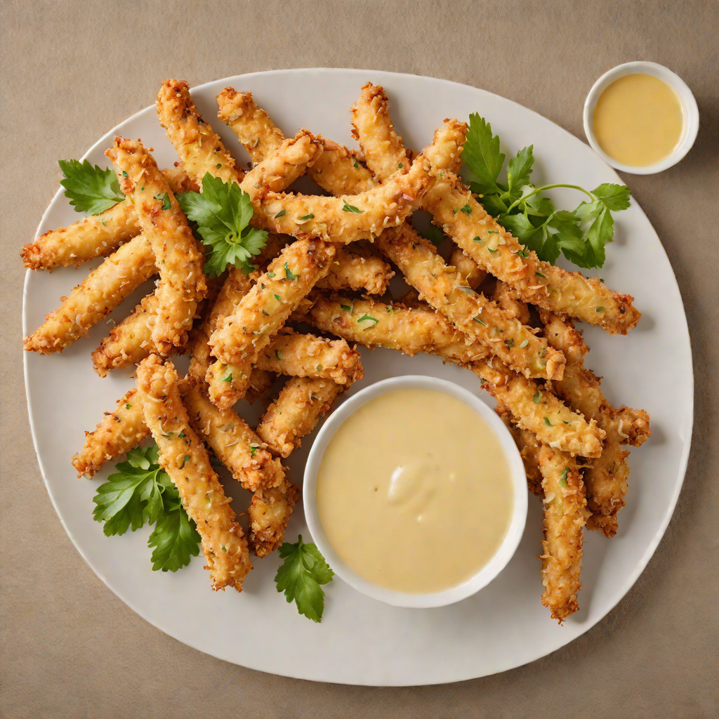 Oven-Baked Parmesan Chicken Strips with Honey Mustard Dip
