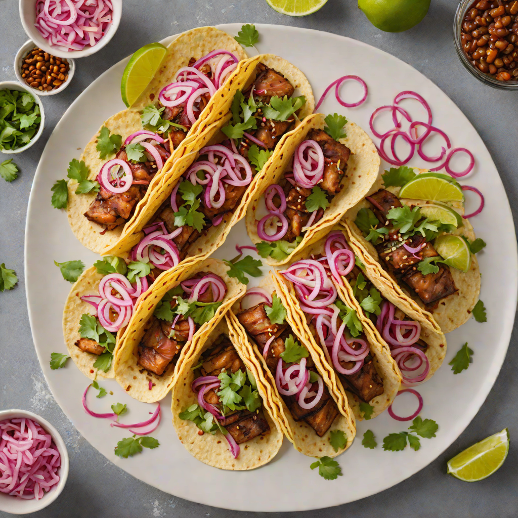 Tamarind-Glazed Pork Belly Tacos with Pickled Red Onion