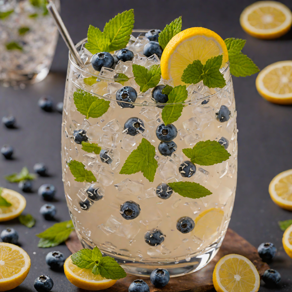 Blueberry Lemonade Sparkler with Fresh Mint