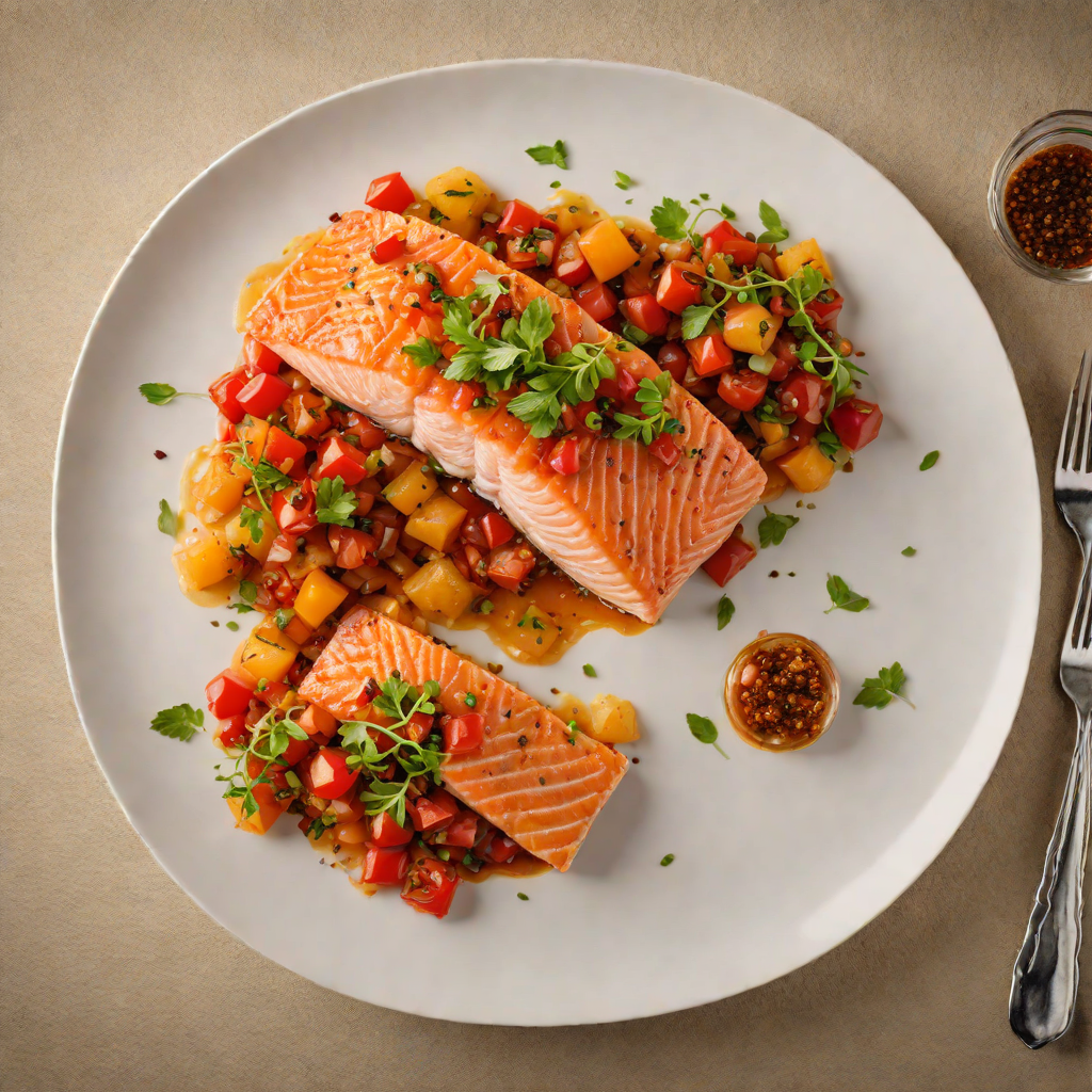 Pan-Seared Salmon with Spiced Tomato Relish
