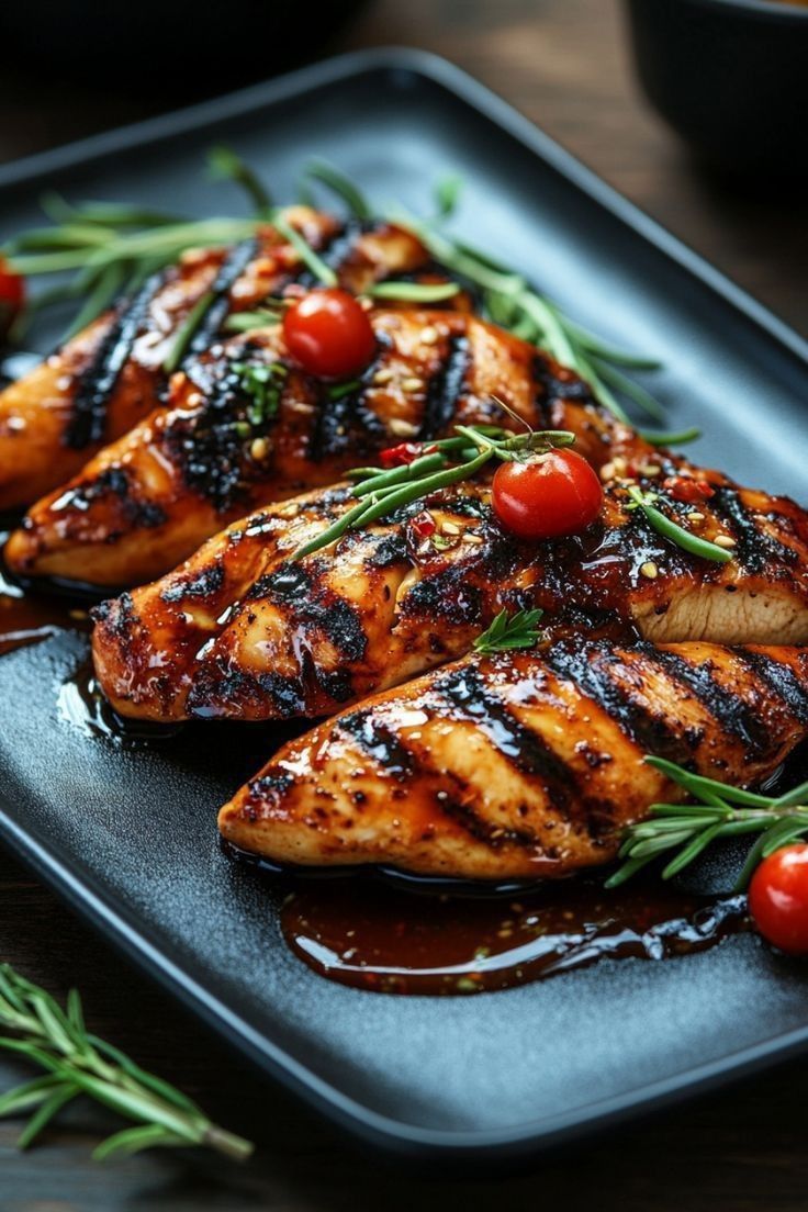Sautéed Chicken Breast with Honey-Balsamic Glaze and Roasted Cherry Tomatoes