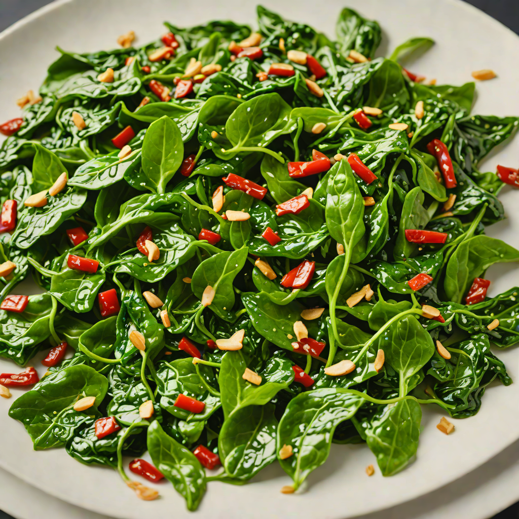 Sautéed Spinach with Garlic and Red Chili Flakes