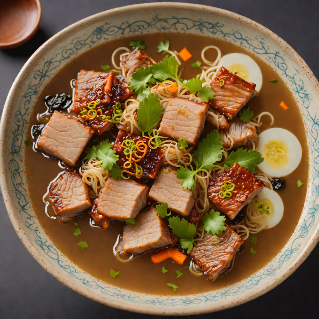 Spiced Ramen Broth with Braised Pork Belly