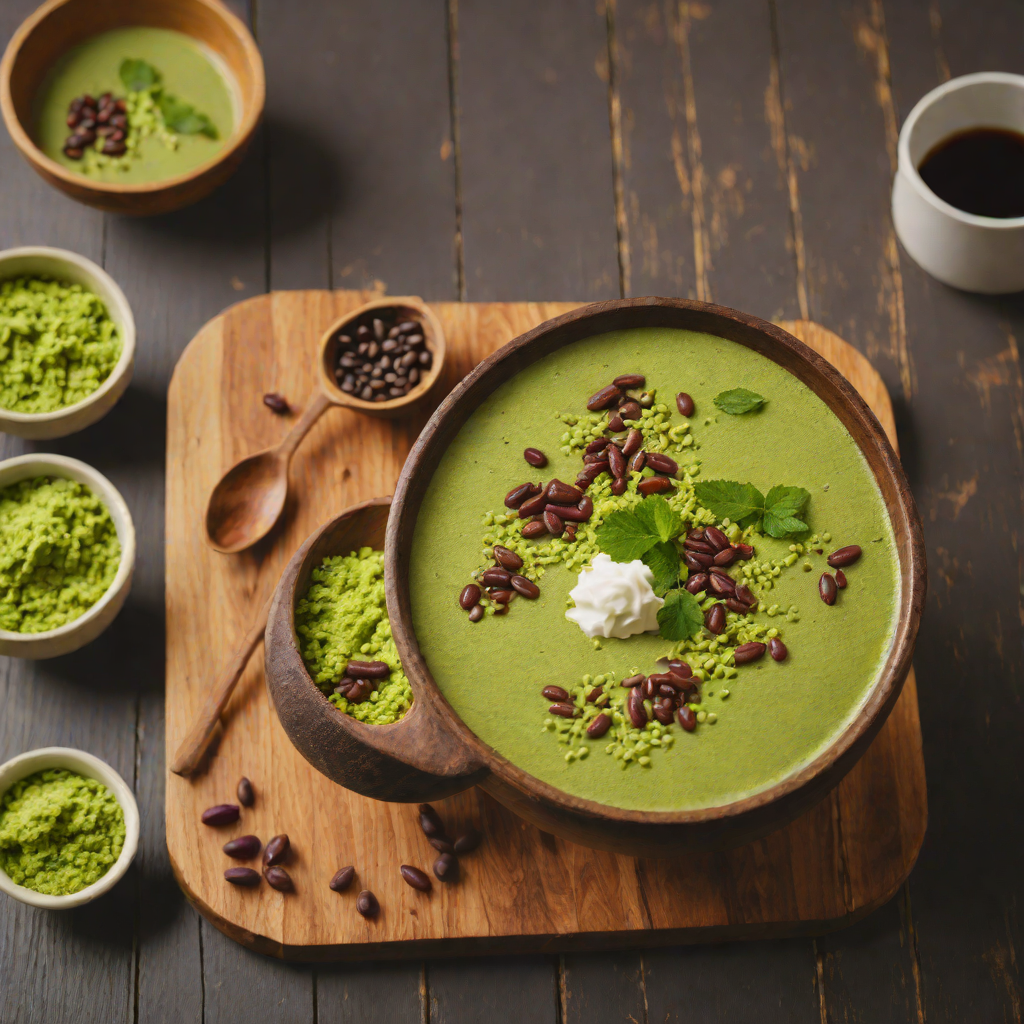Japanese-Inspired Matcha and Red Bean Dessert Punch