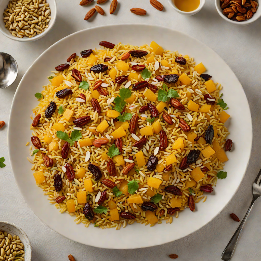 Saffron-Infused Kashmiri Pulaw with Dry Fruits