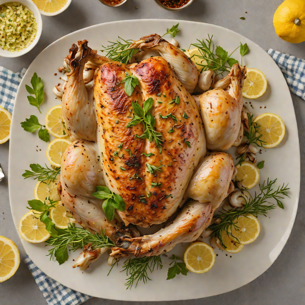 Slow-Roasted Chicken with Garlic, Lemon, and Greek Herbs
