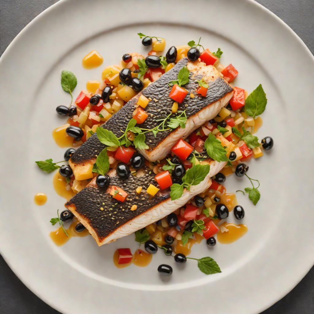 Pan-Seared Sea Bass with Tomato and Olive Relish