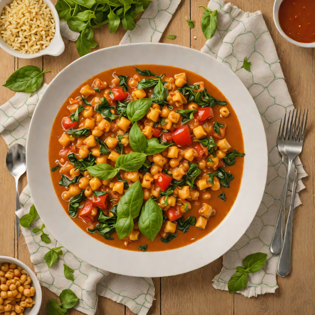 Slow-Simmered Chickpea and Tomato Stew with Spinach