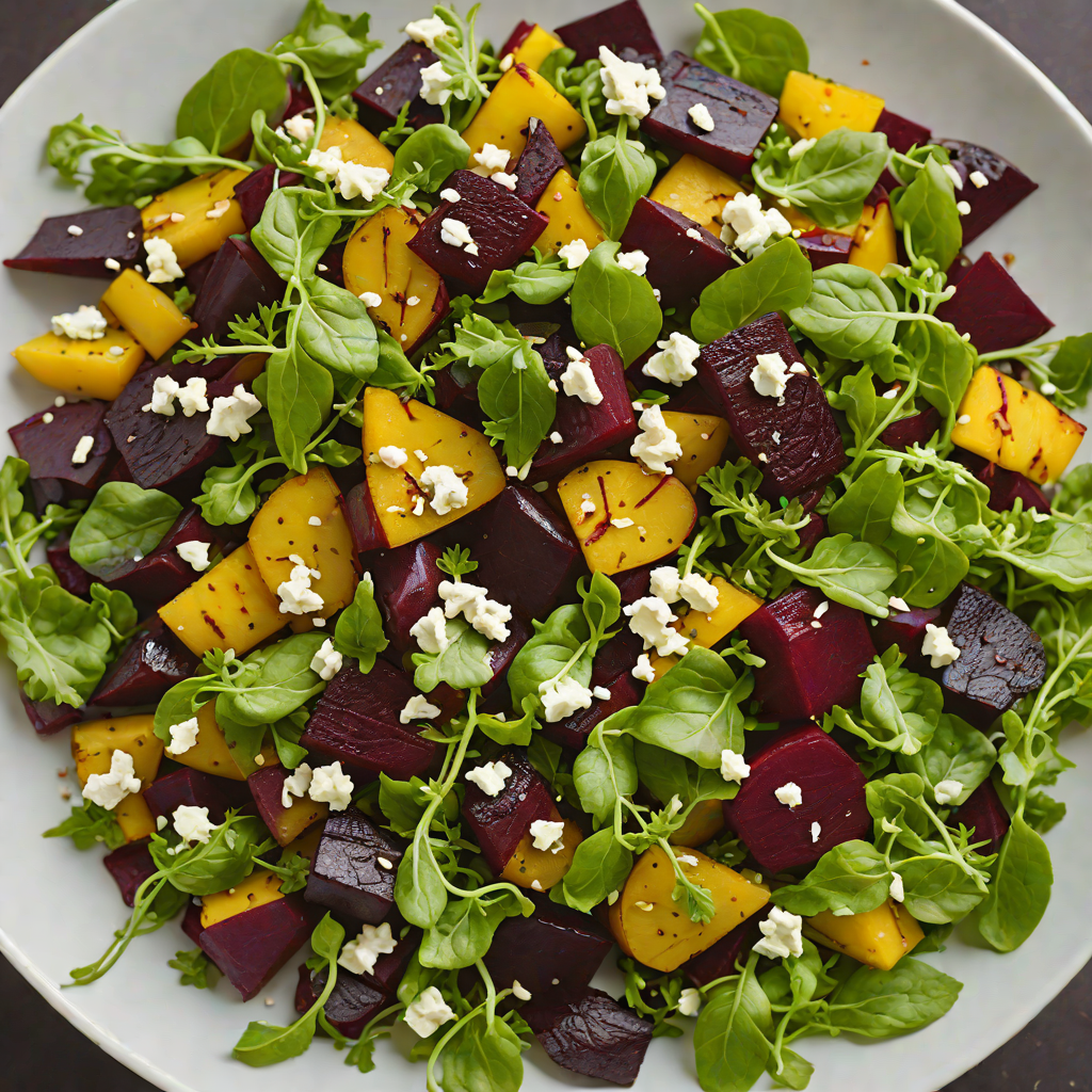 Balsamic-Roasted Beet and Goat Cheese Mediterranean Salad