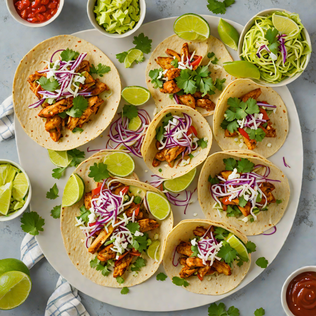 Tex-Mex Spiced Chicken Tacos with Cilantro Lime Slaw