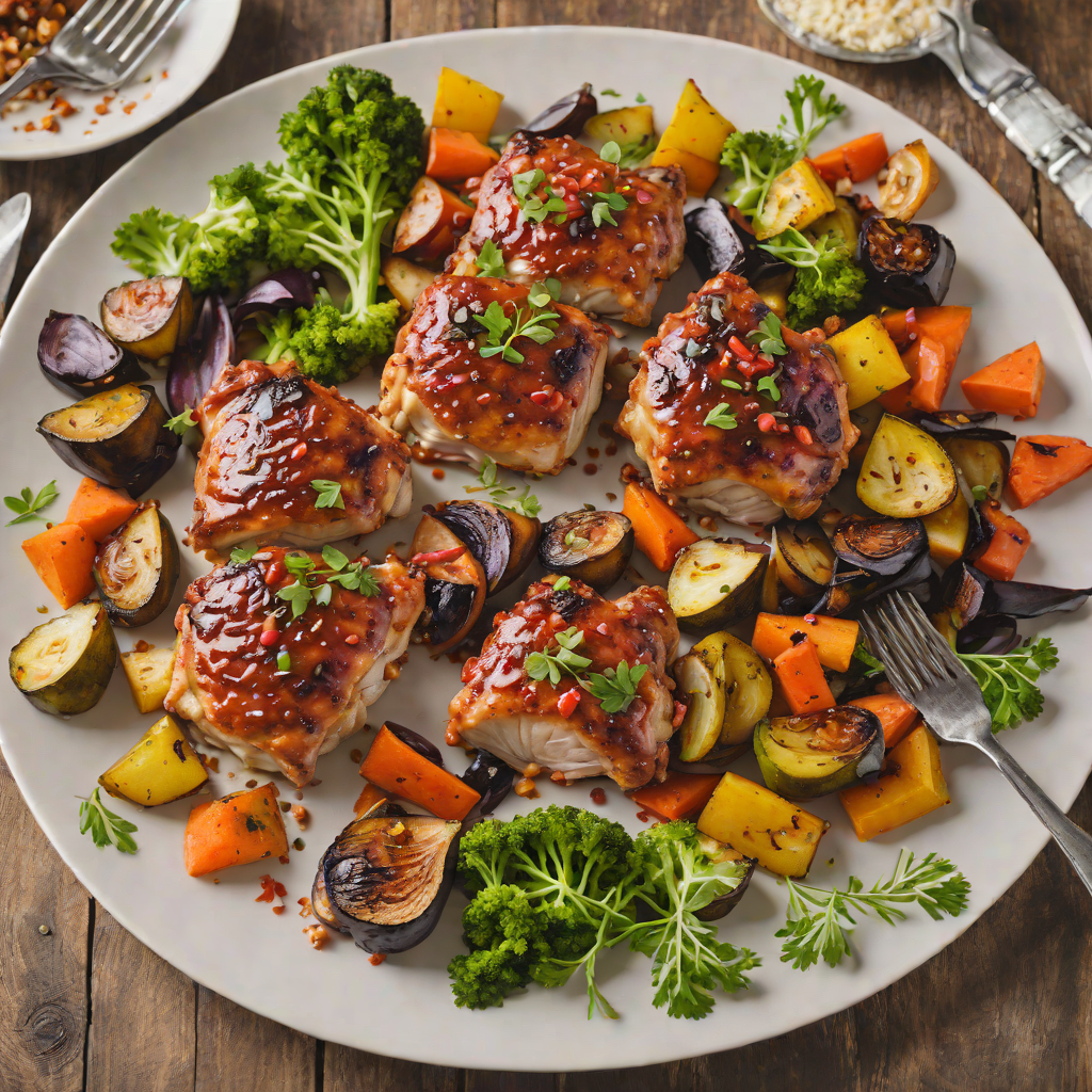 Sheet Pan Maple-Chipotle Glazed Chicken Thighs with Roasted Vegetables