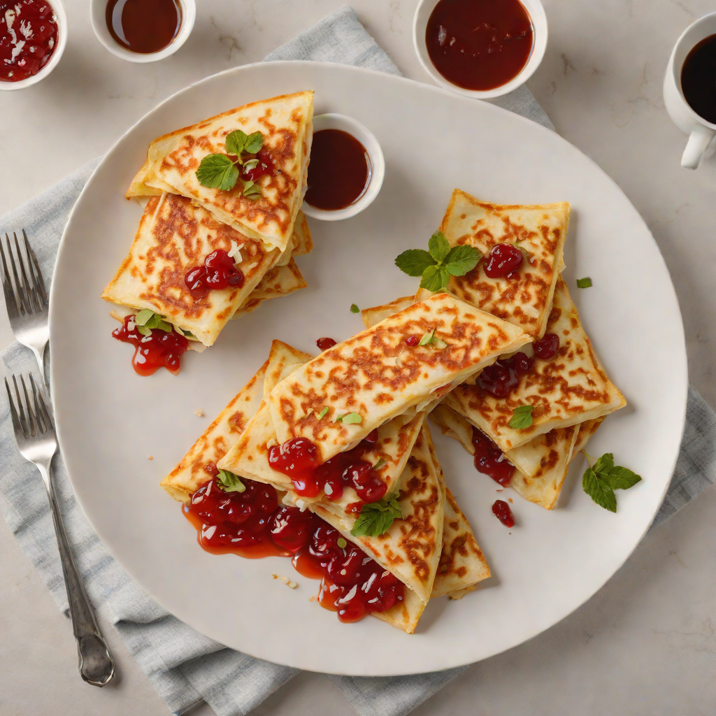 Grilled Cheese Tapioca Crepes with Coconut and Guava Jam